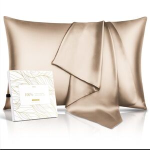 Pillowcase Luxury Satin Pillowcase - Champagne Silk-Look Pillow Cover